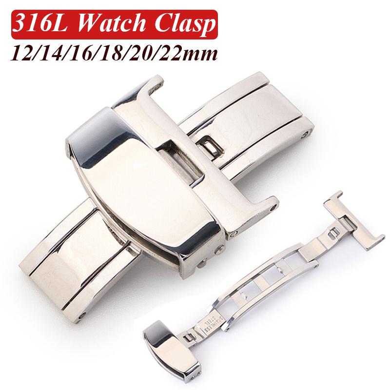 Butterfly Clasp Deployant - 316L Edelstahl Schmetterlingsschnalle Uhrenarmband Polierter Knopf