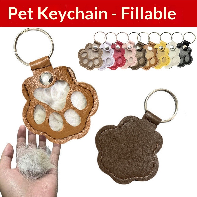 Leather Strap Quick Release - Hundehaarsammler-Schlüsselanhänger aus Leder, Haustier-Gedenkstück, Fell-Aufbewahrungsanhänger, Charm-Geschenk,