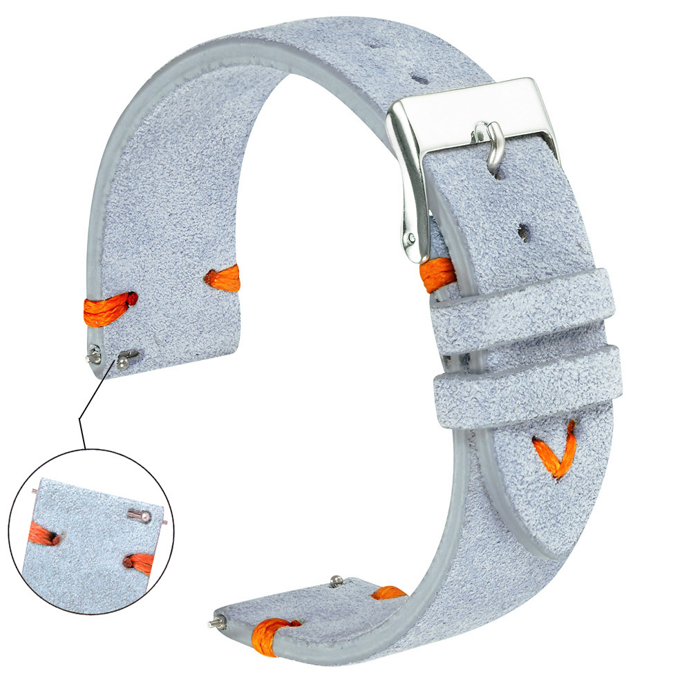 Suede Strap Watch - Wildleder-Uhrenarmbänder, 18 mm, 20 mm, handgenäht,