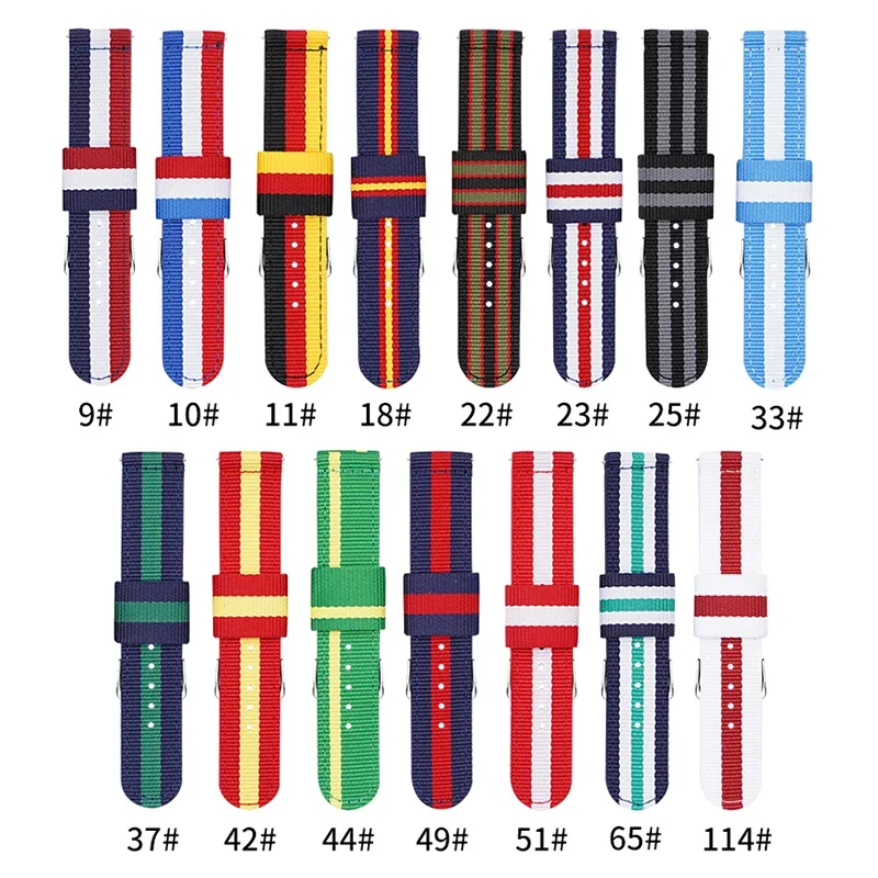 Canvas Strap Watch - 20 mm 22 mm gewebtes Nylonarmband