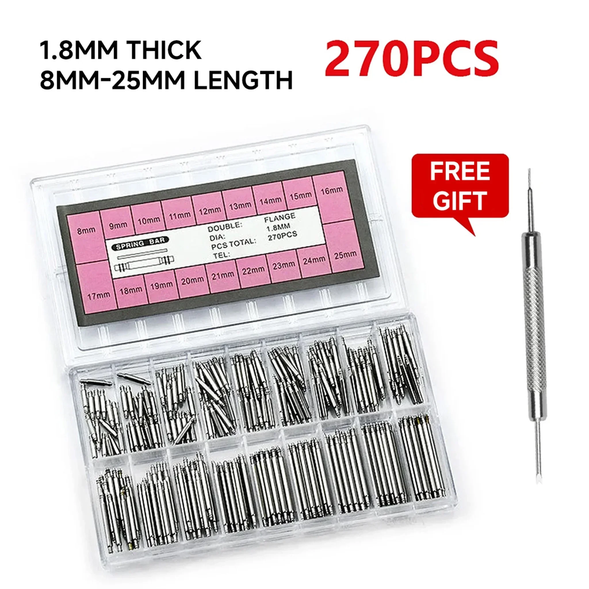 270 teile/satz Edelstahl Feder – Spring Bar Tool Set Bewertung und Preis