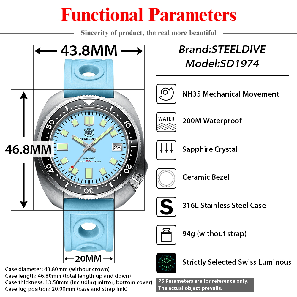STEELDIVE SD1974 Neue 43,8 mm  – Seiko Watch Prospex Bewertung und Preis